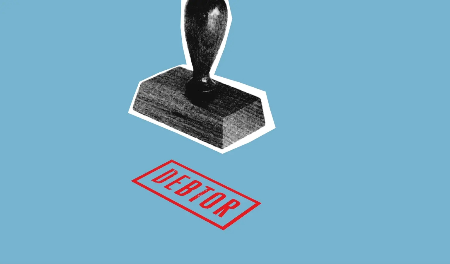 Un sello poniendo "Debtor"